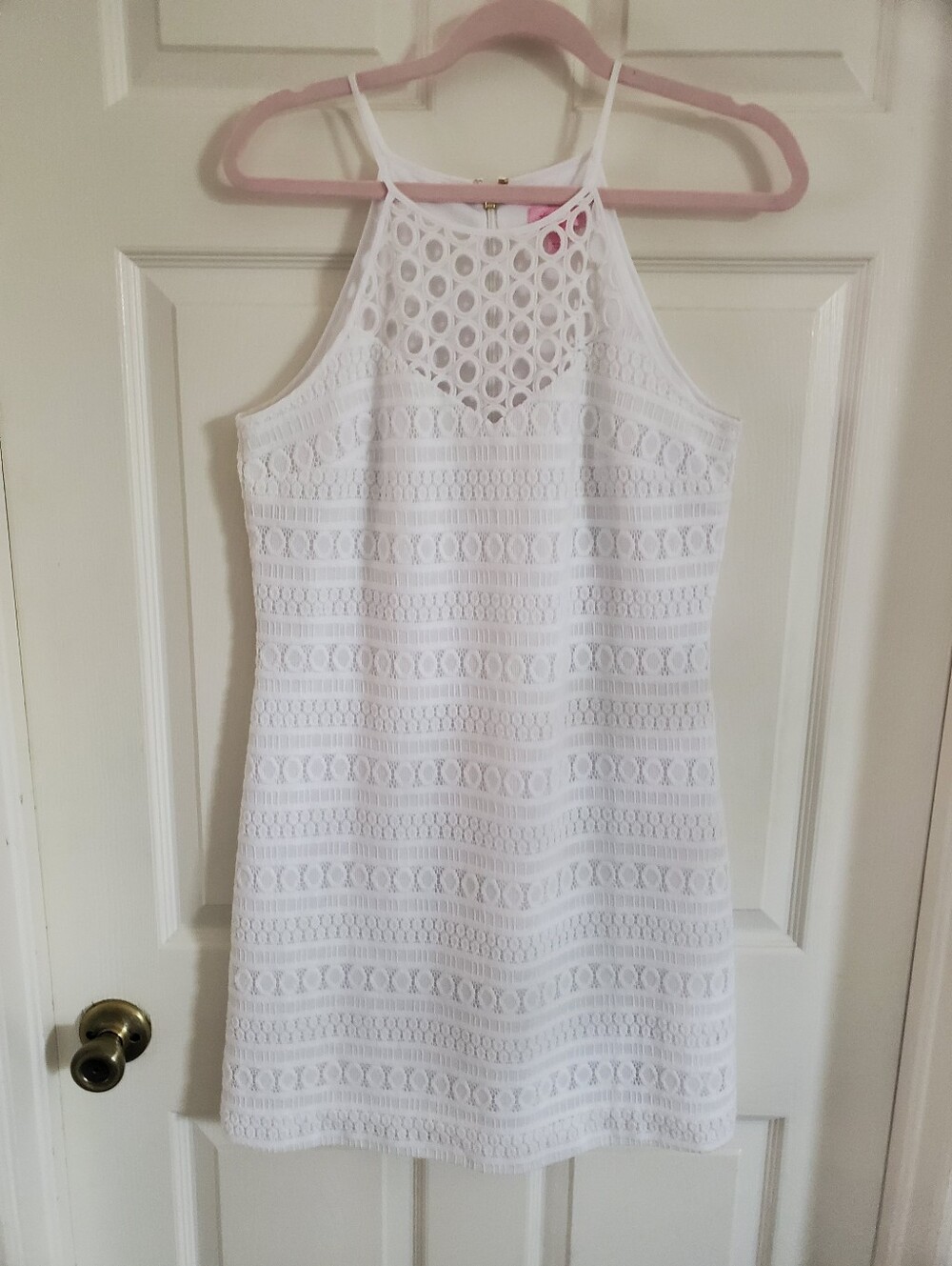 Lilly Pulitzer White Lace Halter Shift Dress